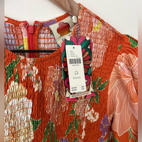 NWT Farm Rio Short-Sleeve Crew-Neck Tiered A-Line Maxi Dress SP - Picture 5 of 5